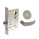 Sargent - 8204 - Storeroom Mortise Lock - Heavy Duty Standard Cylinder - LFIC - Key Code- Rose Trim Function - Grade 1 - US14 (Bright Nickel Plated, Clear Coated)