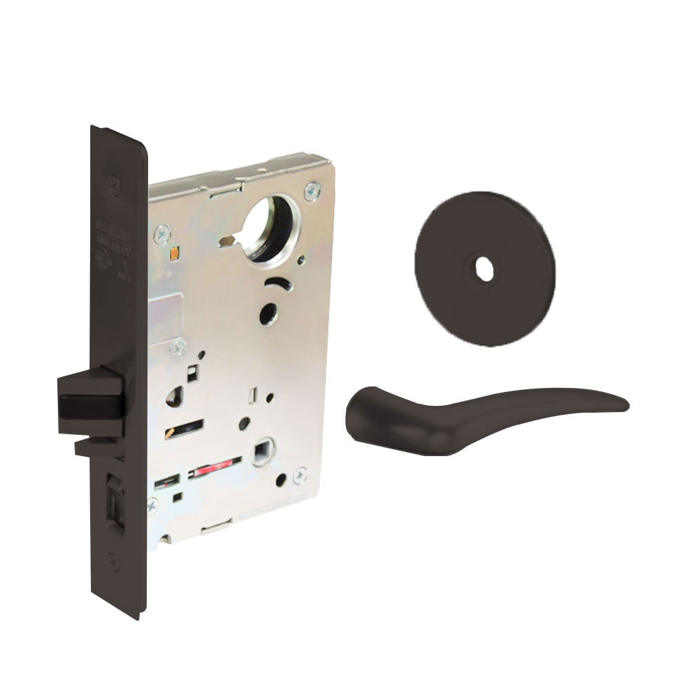 Sargent - 8204 - Storeroom Mortise Lock - Heavy Duty Standard Cylinder - LFIC - Key Code- Rose Trim Function - Grade 1 - US10BL (Dark Oxidized Satin Bronze Clear Coated)