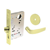 Sargent - 8204 - Storeroom Mortise Lock - Heavy Duty Standard Cylinder - LFIC - Key Code- Rose Trim Function - Grade 1 - US3 (Bright Brass, Clear Coated)