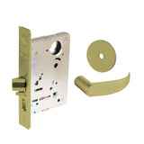 Sargent - 8204 - Storeroom Mortise Lock - Heavy Duty Standard Cylinder - LFIC - Key Code- Rose Trim Function - Grade 1 - US4 (Satin Brass, Clear Coated)