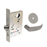 Sargent - 8204 - Storeroom Mortise Lock - Heavy Duty Standard Cylinder - LFIC - Key Code- Rose Trim Function - Grade 1 - US14 (Bright Nickel Plated, Clear Coated)