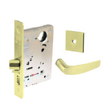 Sargent - 8204 - Storeroom Mortise Lock - Heavy Duty Standard Cylinder - LFIC - Keyed Different - Rose Trim Function - Grade 1 - US3 (Bright Brass, Clear Coated)