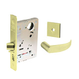 Sargent - 8204 - Storeroom Mortise Lock - Heavy Duty Standard Cylinder - LFIC - Keyed Different - Rose Trim Function - Grade 1 - US3 (Bright Brass, Clear Coated)