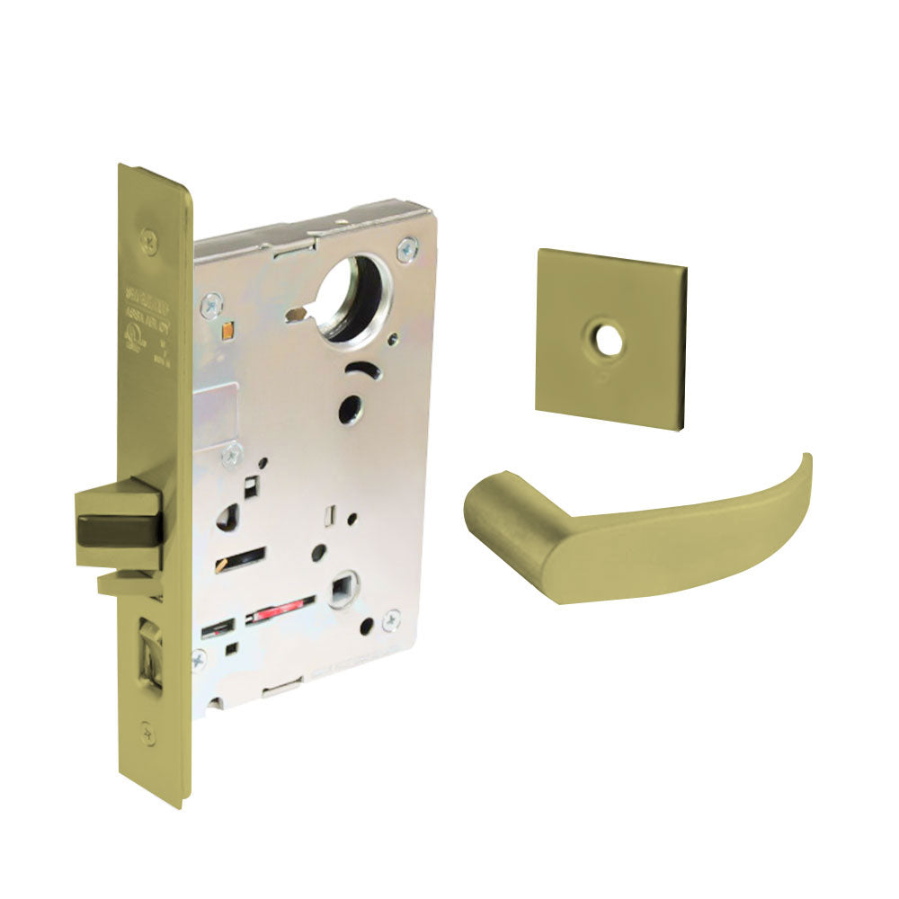 Sargent - 8204 - Storeroom Mortise Lock - Heavy Duty Standard Cylinder - LFIC - Keyed Different - Rose Trim Function - Grade 1 - US4 (Satin Brass, Clear Coated)