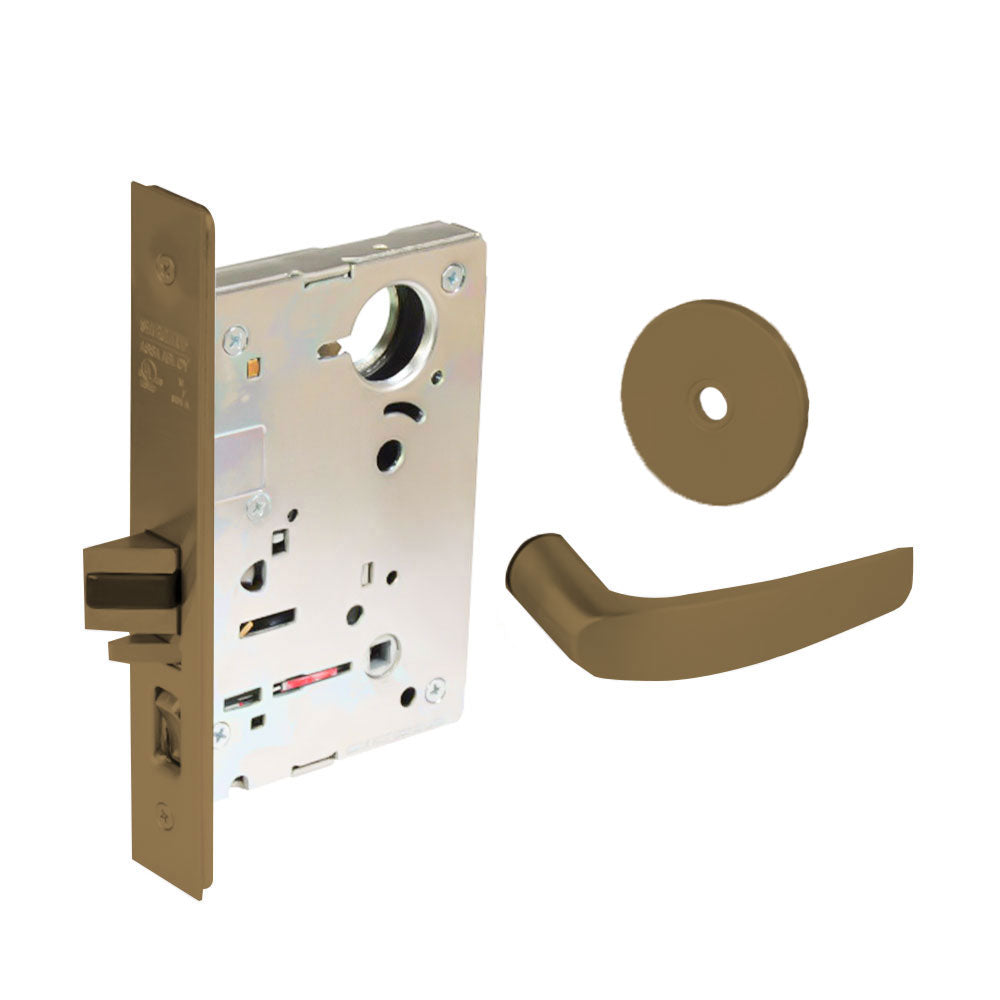 Sargent - 8204 - Storeroom Mortise Lock - Heavy Duty Standard Cylinder - LFIC - Keyed Different - Rose Trim Function - Grade 1 - US10 (Satin Bronze, Clear Coated)