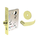 Sargent - 8204 - Storeroom Mortise Lock - Heavy Duty Standard Cylinder - LFIC - Keyed Different - Rose Trim Function - Grade 1 - US3 (Bright Brass, Clear Coated)