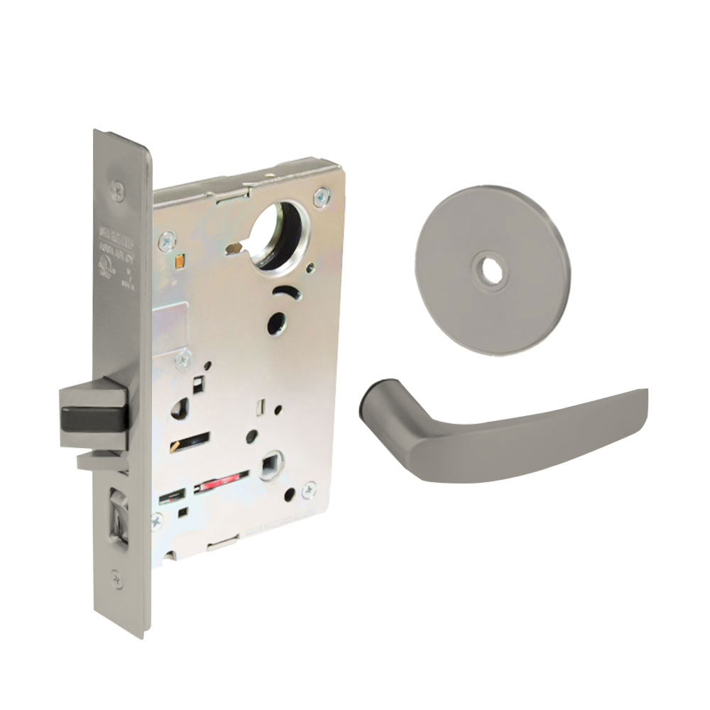 Sargent - 8204 - Storeroom Mortise Lock - Heavy Duty Standard Cylinder - LFIC - Rose Trim Function - Grade 1 - US14 (Bright Nickel Plated, Clear Coated)