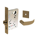 Sargent - 8204 - Storeroom Mortise Lock - Heavy Duty Less Cylinder - LFIC - Rose Trim Function - Grade 1 - US10 (Satin Bronze, Clear Coated)