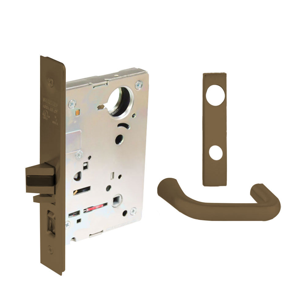 Sargent - 8204 - Storeroom Mortise Lock - Heavy Duty Less Cylinder - LFIC - Keyed Alike - Escutcheon Trim Function - Grade 1 - US10 (Satin Bronze, Clear Coated)