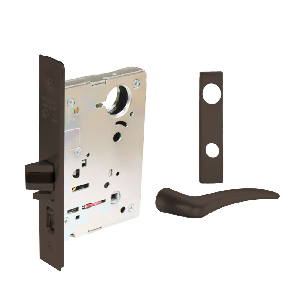 Sargent - 8204 - Storeroom Mortise Lock - Heavy Duty Less Cylinder - LFIC - Key Code- Escutcheon Trim Function - Grade 1 - US10BE (Dark Oxidized Satin Bronze)