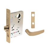 Sargent - 8204 - Storeroom Mortise Lock - Heavy Duty Less Cylinder - LFIC - Key Code- Escutcheon Trim Function - Grade 1 - US9 (Bright Bronze, Clear Coated)