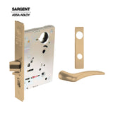 Sargent - 8204 - Storeroom Mortise Lock - Heavy Duty Less Cylinder - LFIC - Keyed Different - Escutcheon Trim Function - Grade 1 - US9 (Bright Bronze, Clear Coated)