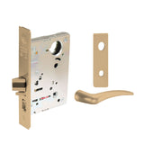 Sargent - 8204 - Storeroom Mortise Lock - Heavy Duty Less Cylinder - LFIC - Keyed Different - Escutcheon Trim Function - Grade 1 - US9 (Bright Bronze, Clear Coated)