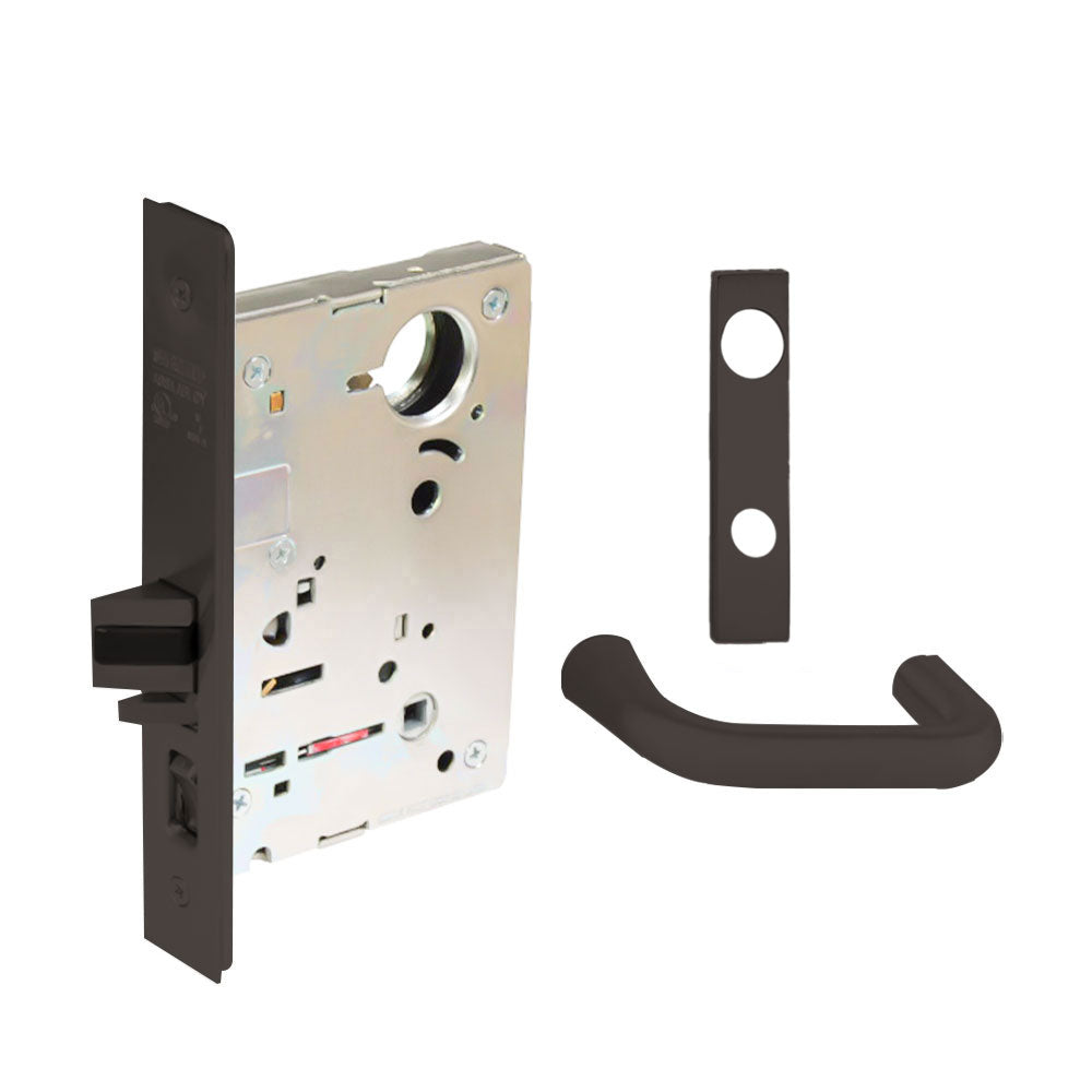 Sargent - 8204 - Storeroom Mortise Lock - Heavy Duty Less Cylinder - LFIC - Keyed Different - Escutcheon Trim Function - Grade 1 - US10BL (Dark Oxidized Satin Bronze Clear Coated)