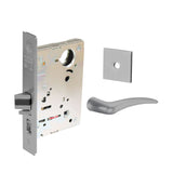 Sargent - 8204 - Storeroom Mortise Lock - Heavy Duty Less Cylinder - LFIC - Keyed Alike - Rose Trim Function - Grade 1 - US26 (Bright Chromium Plated Over Nickel)