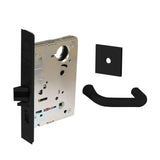 Sargent - 8204 - Storeroom Mortise Lock - Heavy Duty Less Cylinder - LFIC - Keyed Alike - Rose Trim Function - Grade 1 - BSP (Black Suede Powder Coat)