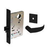 Sargent - 8204 - Storeroom Mortise Lock - Heavy Duty Less Cylinder - LFIC - Keyed Alike - Rose Trim Function - Grade 1 - BSP (Black Suede Powder Coat)