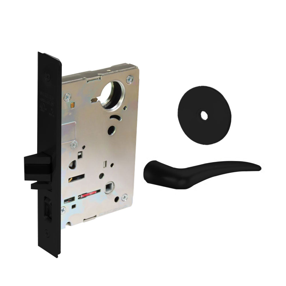 Sargent - 8204 - Storeroom Mortise Lock - Heavy Duty Less Cylinder - LFIC - Keyed Alike - Rose Trim Function - Grade 1 - BSP (Black Suede Powder Coat)