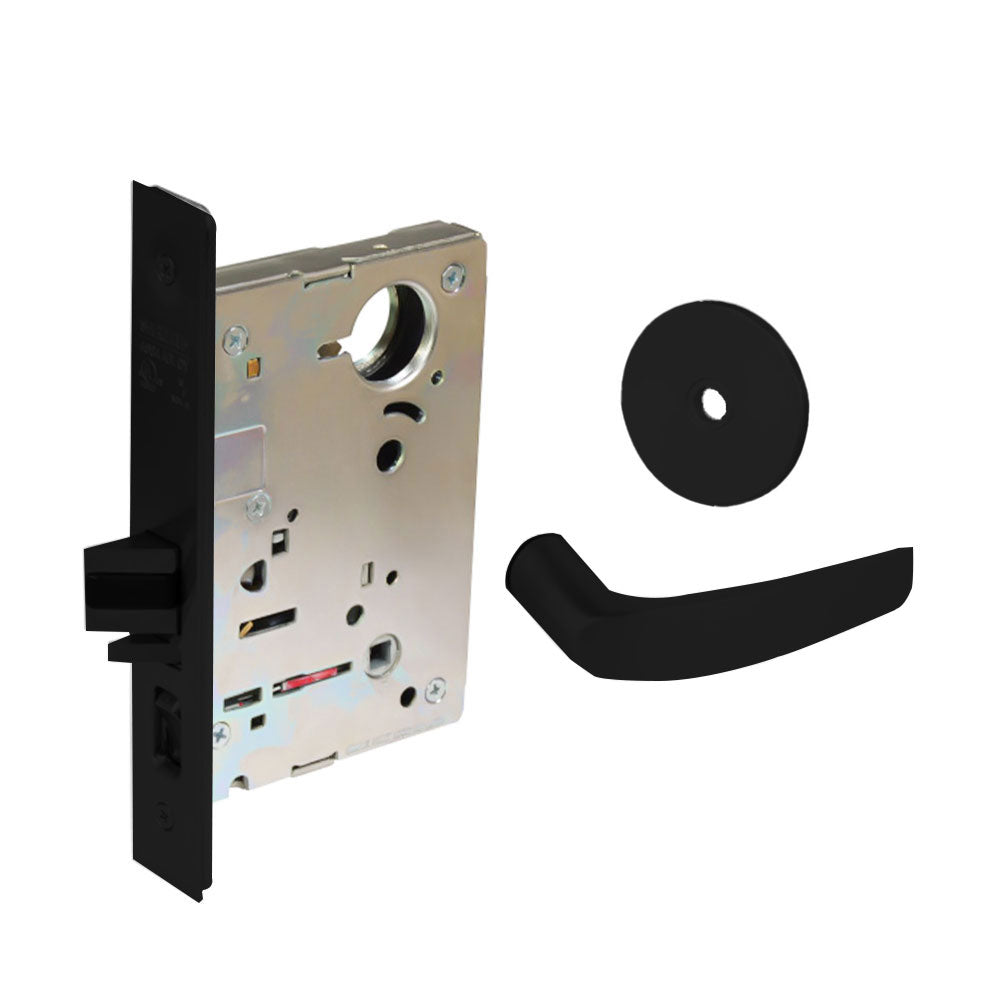 Sargent - 8204 - Storeroom Mortise Lock - Heavy Duty Less Cylinder - LFIC - Keyed Alike - Rose Trim Function - Grade 1 - BSP (Black Suede Powder Coat)