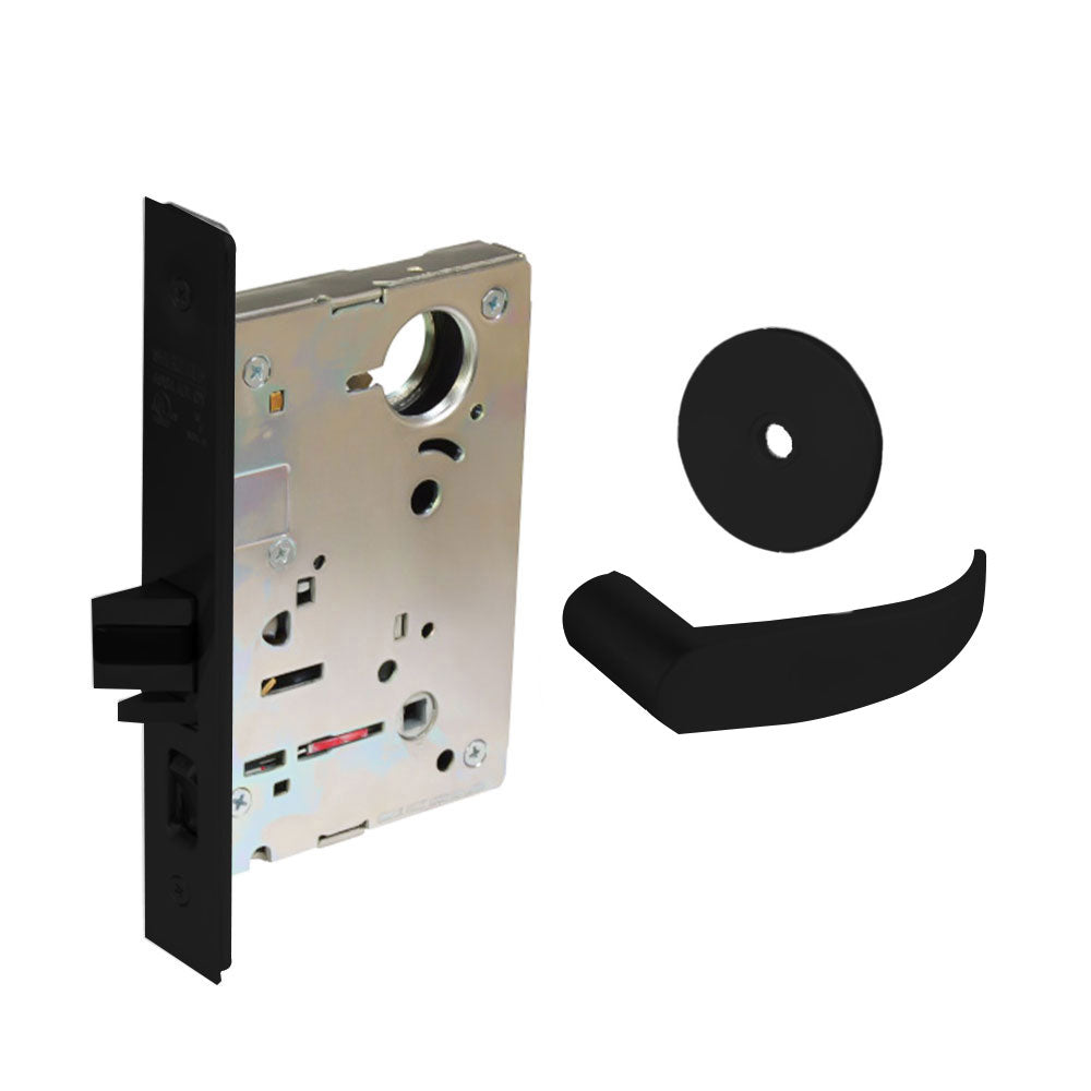 Sargent - 8204 - Storeroom Mortise Lock - Heavy Duty Less Cylinder - LFIC - Keyed Alike - Rose Trim Function - Grade 1 - BSP (Black Suede Powder Coat)