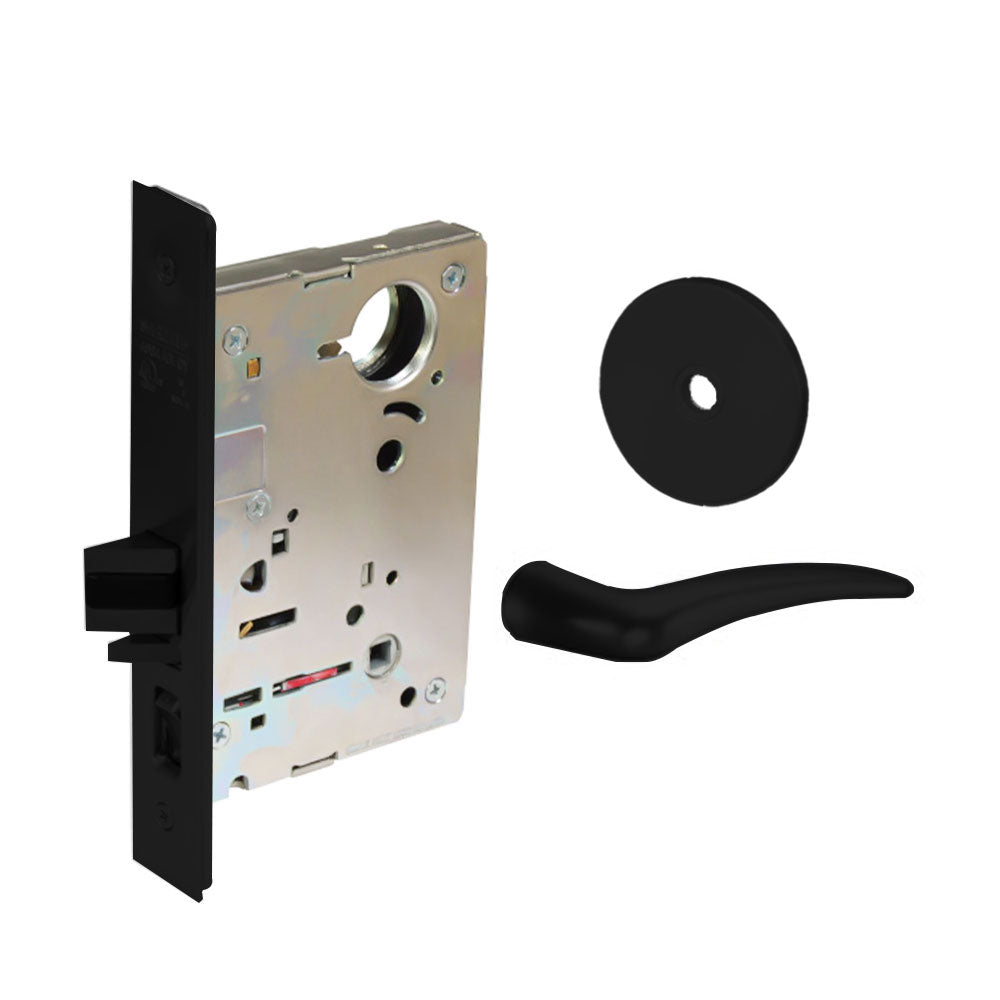 Sargent - 8204 - Storeroom Mortise Lock - Heavy Duty Less Cylinder - LFIC - Keyed Alike - Rose Trim Function - Grade 1 - BSP (Black Suede Powder Coat)