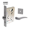 Sargent - 8204 - Storeroom Mortise Lock - Heavy Duty Less Cylinder - LFIC - Key Code- Rose Trim Function - Grade 1 - US26D (Satin Chromium Plated Over Nickel)