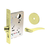 Sargent - 8204 - Storeroom Mortise Lock - Heavy Duty Less Cylinder - LFIC - Key Code- Rose Trim Function - Grade 1 - US3 (Bright Brass, Clear Coated)