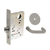 Sargent - 8204 - Storeroom Mortise Lock - Heavy Duty Less Cylinder - LFIC - Key Code- Rose Trim Function - Grade 1 - US14 (Bright Nickel Plated, Clear Coated)