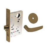 Sargent - 8204 - Storeroom Mortise Lock - Heavy Duty Less Cylinder - LFIC - Key Code- Rose Trim Function - Grade 1 - US10 (Satin Bronze, Clear Coated)