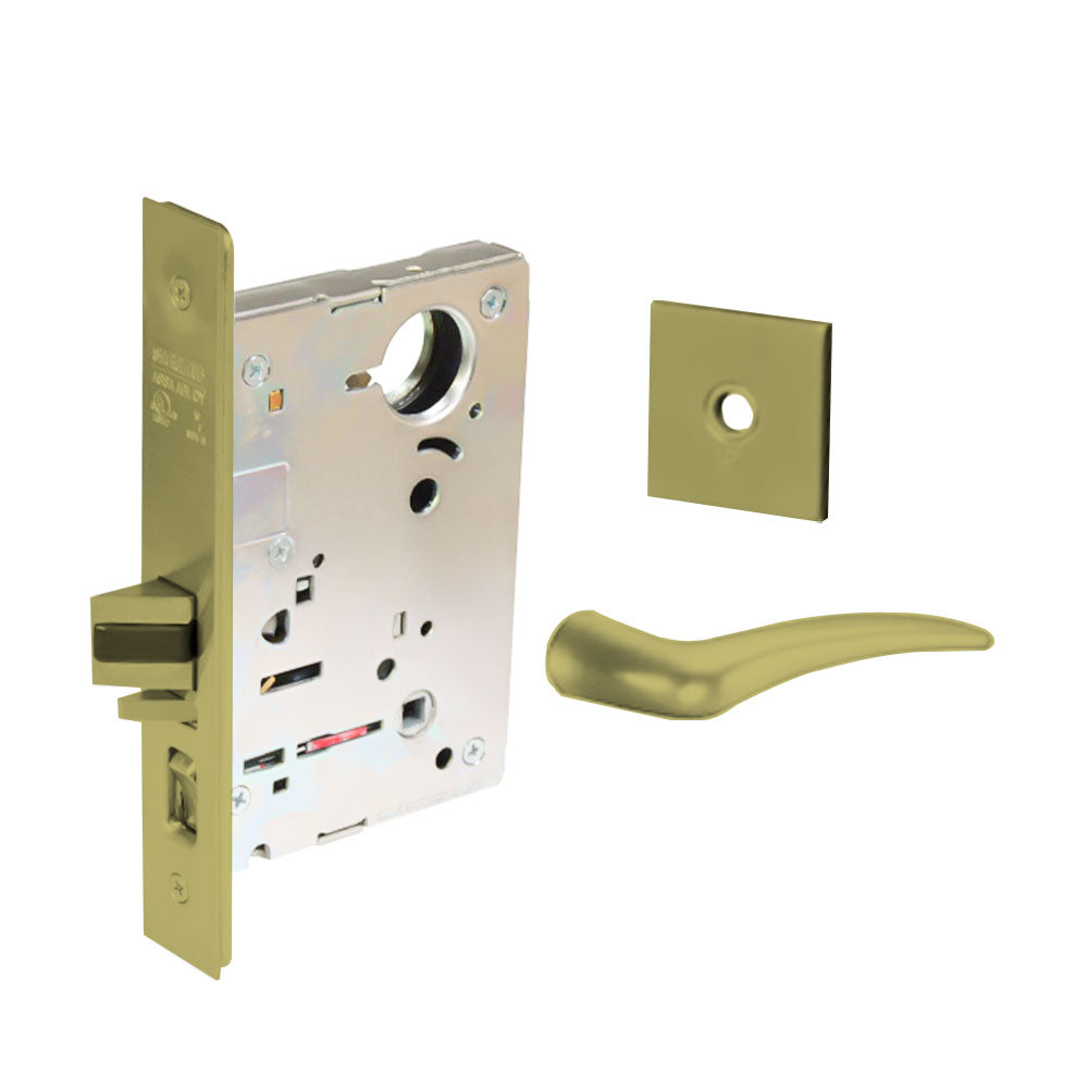 Sargent - 8204 - Storeroom Mortise Lock - Heavy Duty Less Cylinder - LFIC - Keyed Different - Rose Trim Function - Grade 1 - US4 (Satin Brass, Clear Coated)