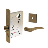 Sargent - 8204 - Storeroom Mortise Lock - Heavy Duty Less Cylinder - LFIC - Keyed Different - Rose Trim Function - Grade 1 - US10 (Satin Bronze, Clear Coated)