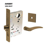 Sargent - 8204 - Storeroom Mortise Lock - Heavy Duty Less Cylinder - LFIC - Keyed Different - Rose Trim Function - Grade 1 - US10 (Satin Bronze, Clear Coated)