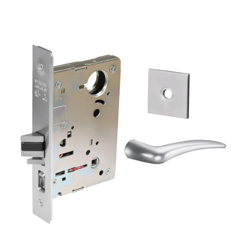 Sargent - 8204 - Storeroom Mortise Lock - Heavy Duty Less Cylinder - LFIC - Keyed Different - Rose Trim Function - Grade 1 - WSP (White Suede Powder Coat)