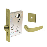 Sargent - 8204 - Storeroom Mortise Lock - Heavy Duty Less Cylinder - LFIC - Keyed Different - Rose Trim Function - Grade 1 - US4 (Satin Brass, Clear Coated)