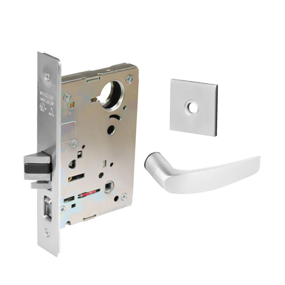 Sargent - 8204 - Storeroom Mortise Lock - Heavy Duty Less Cylinder - LFIC - Keyed Different - Rose Trim Function - Grade 1 - WSP (White Suede Powder Coat)