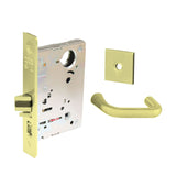 Sargent - 8204 - Storeroom Mortise Lock - Heavy Duty Less Cylinder - LFIC - Keyed Different - Rose Trim Function - Grade 1 - US3 (Bright Brass, Clear Coated)