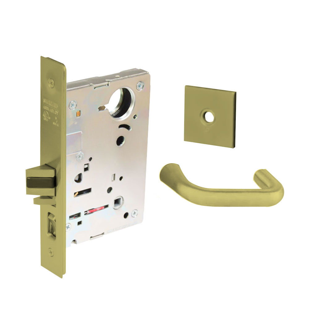 Sargent - 8204 - Storeroom Mortise Lock - Heavy Duty Less Cylinder - LFIC - Keyed Different - Rose Trim Function - Grade 1 - US4 (Satin Brass, Clear Coated)