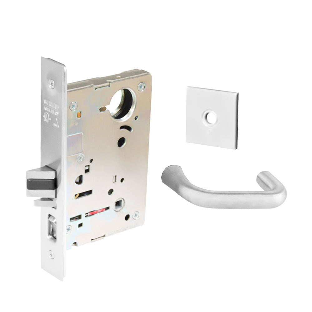 Sargent - 8204 - Storeroom Mortise Lock - Heavy Duty Less Cylinder - LFIC - Keyed Different - Rose Trim Function - Grade 1 - WSP (White Suede Powder Coat)