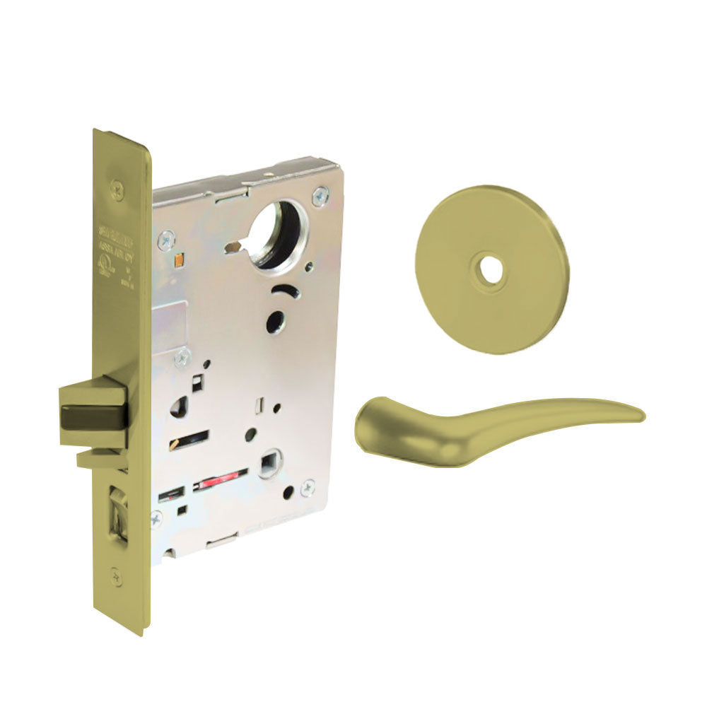 Sargent - 8204 - Storeroom Mortise Lock - Heavy Duty Less Cylinder - LFIC - Keyed Different - Rose Trim Function - Grade 1 - US4 (Satin Brass, Clear Coated)