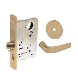 Sargent - 8204 - Storeroom Mortise Lock - Heavy Duty Less Cylinder - LFIC - Keyed Different - Rose Trim Function - Grade 1 - US9 (Bright Bronze, Clear Coated)