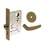 Sargent - 8204 - Storeroom Mortise Lock - Heavy Duty Less Cylinder - LFIC - Keyed Different - Rose Trim Function - Grade 1 - US10 (Satin Bronze, Clear Coated)