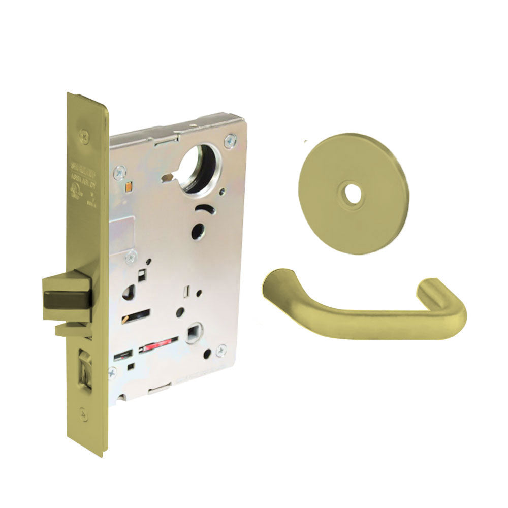 Sargent - 8204 - Storeroom Mortise Lock - Heavy Duty Less Cylinder - LFIC - Keyed Different - Rose Trim Function - Grade 1 - US4 (Satin Brass, Clear Coated)