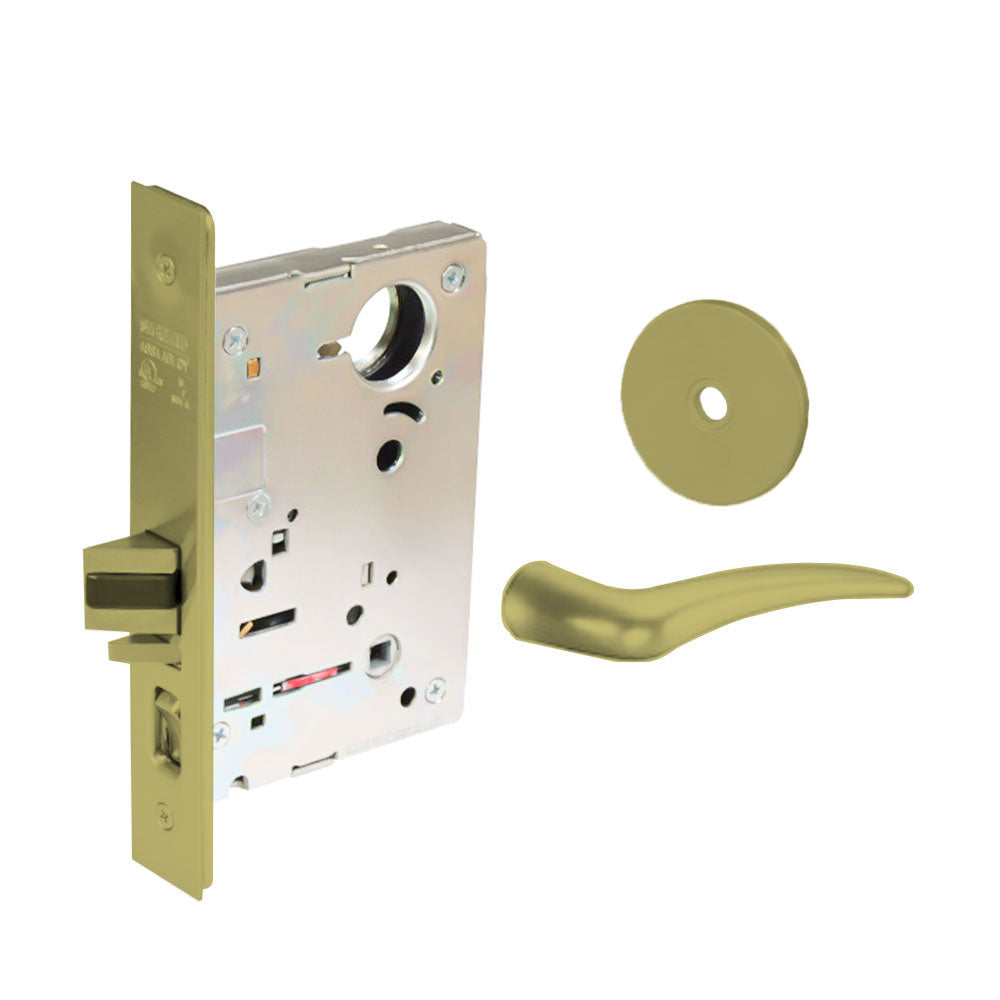 Sargent - 8204 - Storeroom Mortise Lock - Heavy Duty Less Cylinder - LFIC - Keyed Different - Rose Trim Function - Grade 1 - US4 (Satin Brass, Clear Coated)