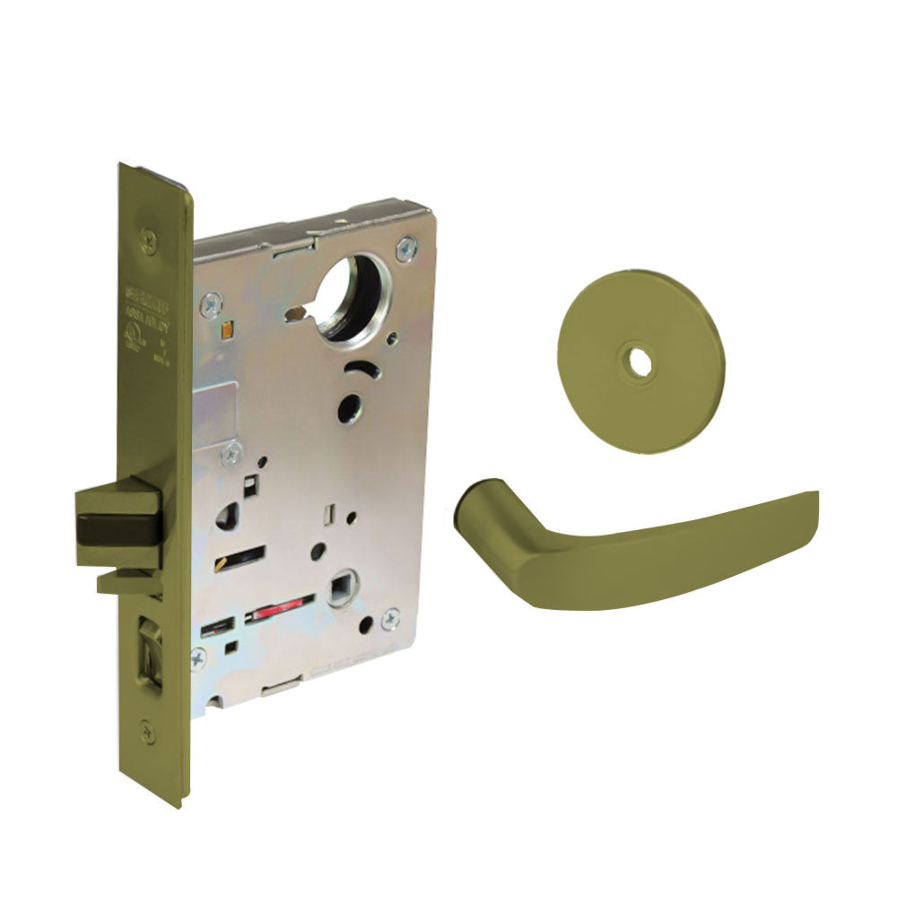 Sargent - 8204 - Storeroom Mortise Lock - Heavy Duty Less Cylinder - LFIC - Keyed Different - Rose Trim Function - Grade 1 - US3 (Bright Brass, Clear Coated)