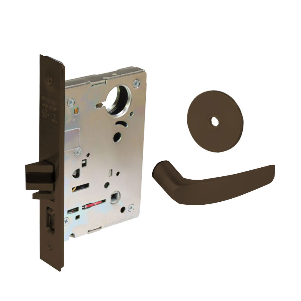 Sargent - 8204 - Storeroom Mortise Lock - Heavy Duty Less Cylinder - LFIC - Keyed Different - Rose Trim Function - Grade 1 - US10 (Satin Bronze, Clear Coated)