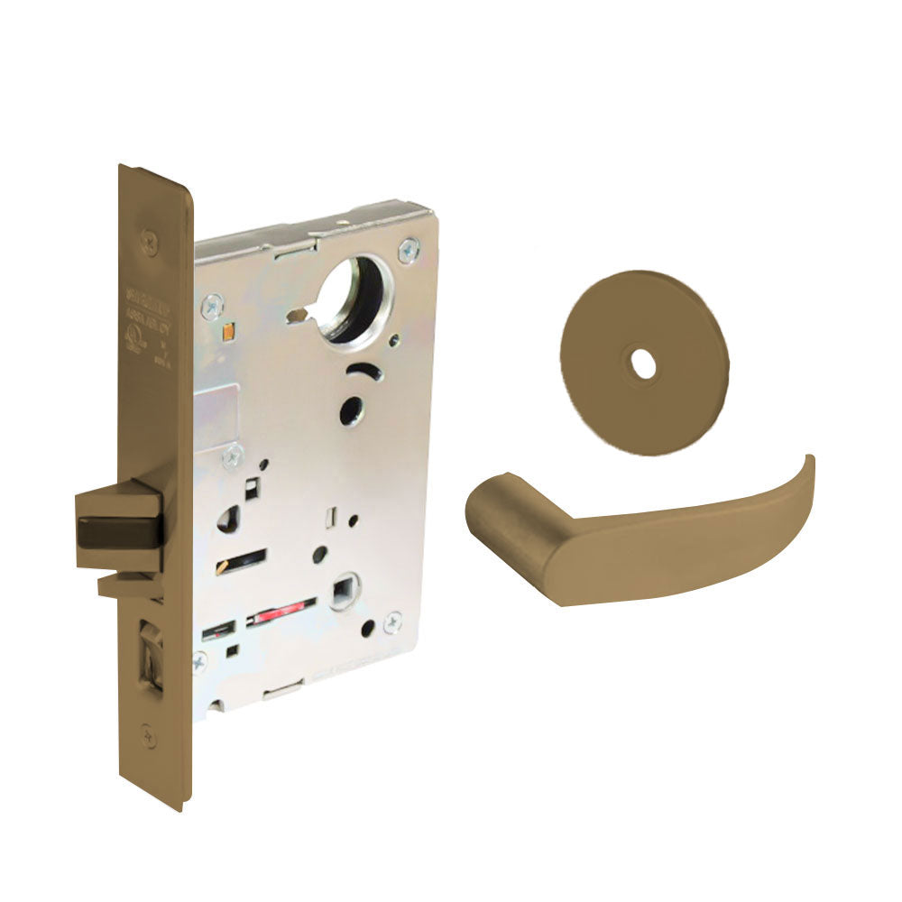 Sargent - 8204 - Storeroom Mortise Lock - Heavy Duty Less Cylinder - LFIC - Keyed Different - Rose Trim Function - Grade 1 - US10 (Satin Bronze, Clear Coated)