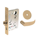 Sargent - 8204 - Storeroom Mortise Lock - Heavy Duty Less Cylinder - LFIC - Keyed Different - Rose Trim Function - Grade 1 - US9 (Bright Bronze, Clear Coated)