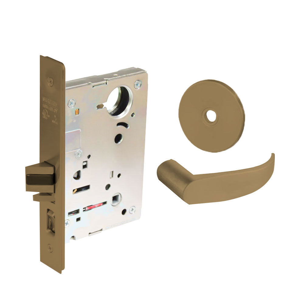 Sargent - 8204 - Storeroom Mortise Lock - Heavy Duty Less Cylinder - LFIC - Keyed Different - Rose Trim Function - Grade 1 - US10 (Satin Bronze, Clear Coated)