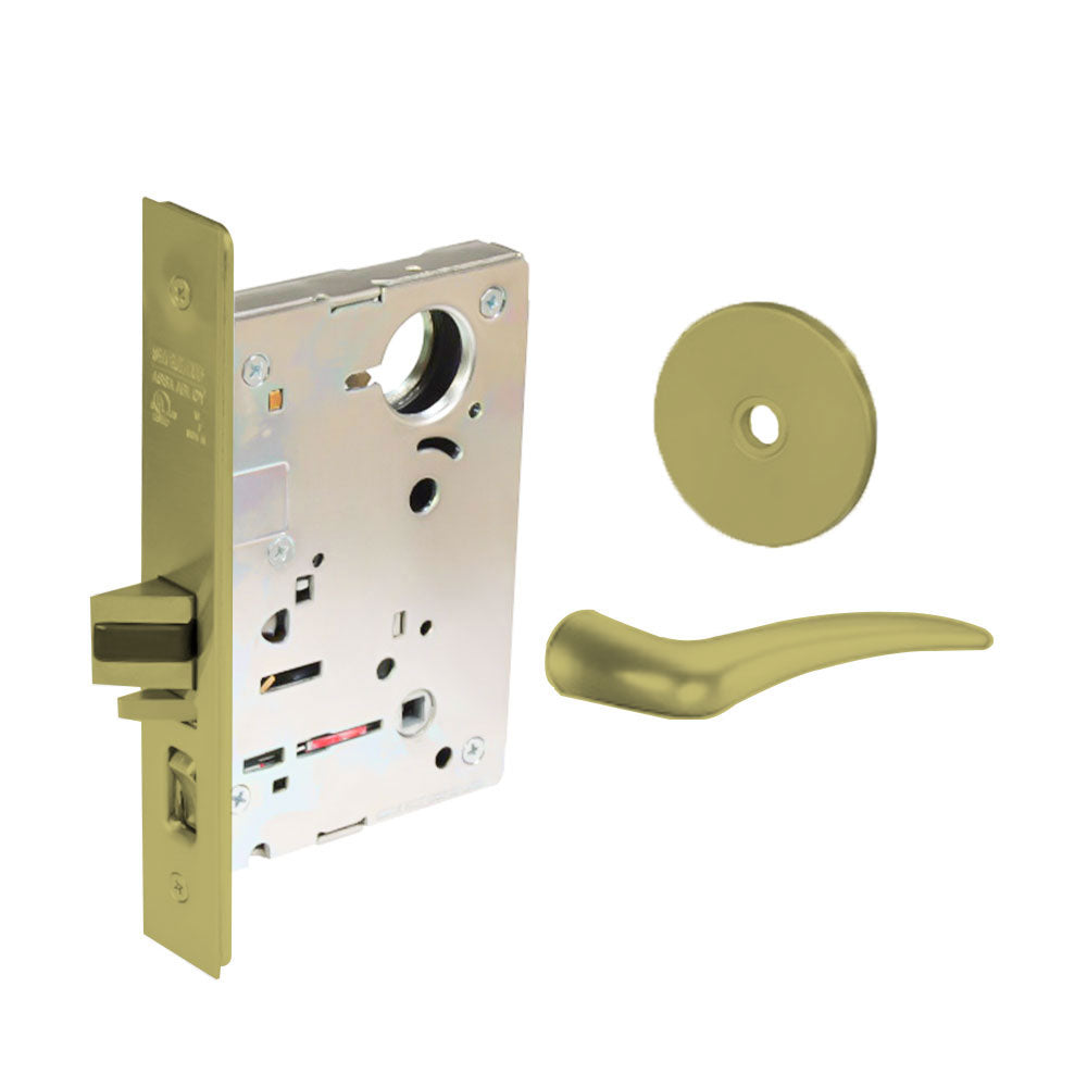 Sargent - 8204 - Storeroom Mortise Lock - Heavy Duty Less Cylinder - LFIC - Keyed Different - Rose Trim Function - Grade 1 - US4 (Satin Brass, Clear Coated)