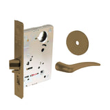 Sargent - 8204 - Storeroom Mortise Lock - Heavy Duty Less Cylinder - LFIC - Keyed Different - Rose Trim Function - Grade 1 - US10 (Satin Bronze, Clear Coated)